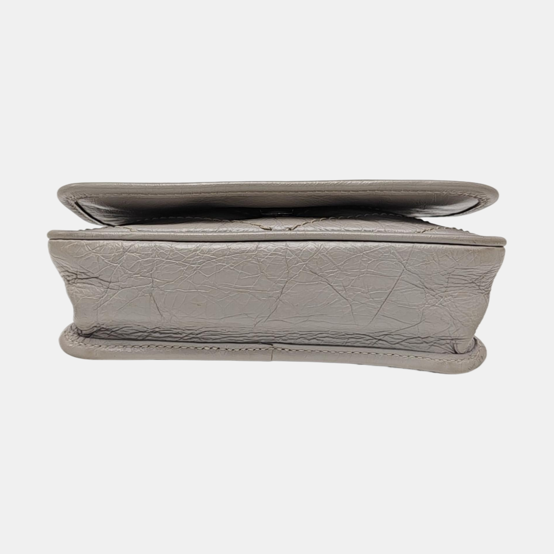 Authenticated pre-owned  NIKI Mini Chevron, Quilted Calfskin Gray - Shoulder Bag at Looply