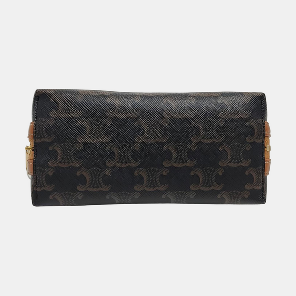 Authenticated pre-owned  TRIOMPHE CANVAS Mini Coated Canvas Brown - Shoulder Bag at Looply