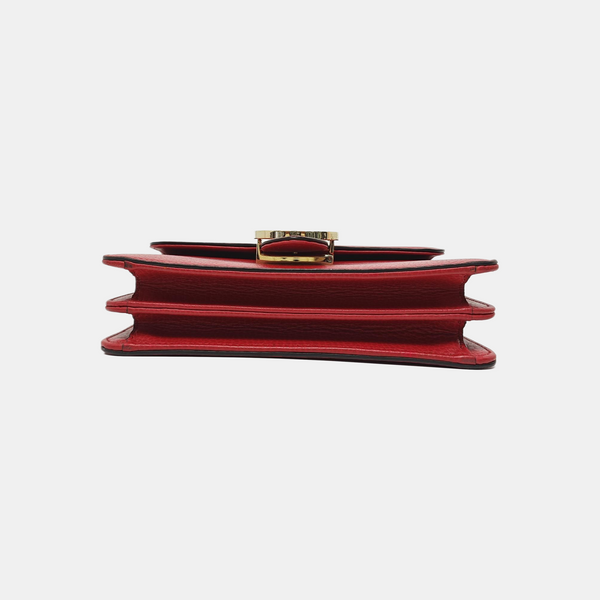 Interlocking G Small Calfskin Red