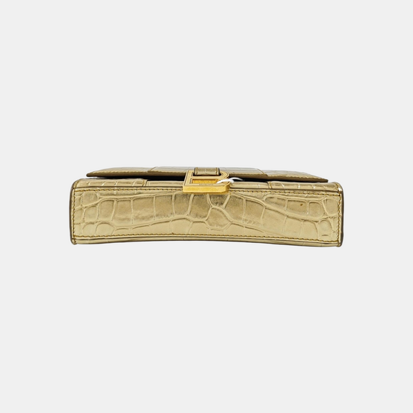 Hourglass Wallet On Chain Small Calfskin Gold