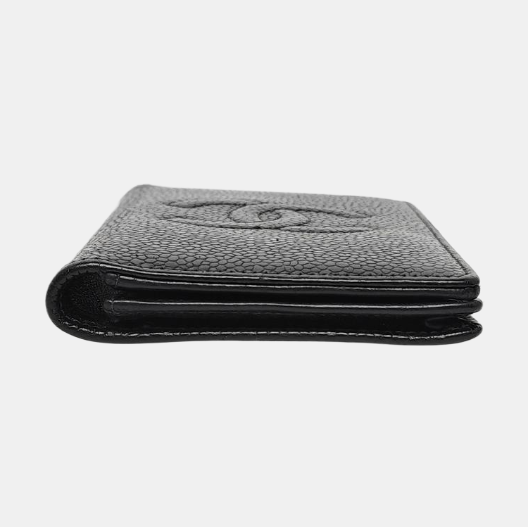 Grained Calfskin Card Holder Black