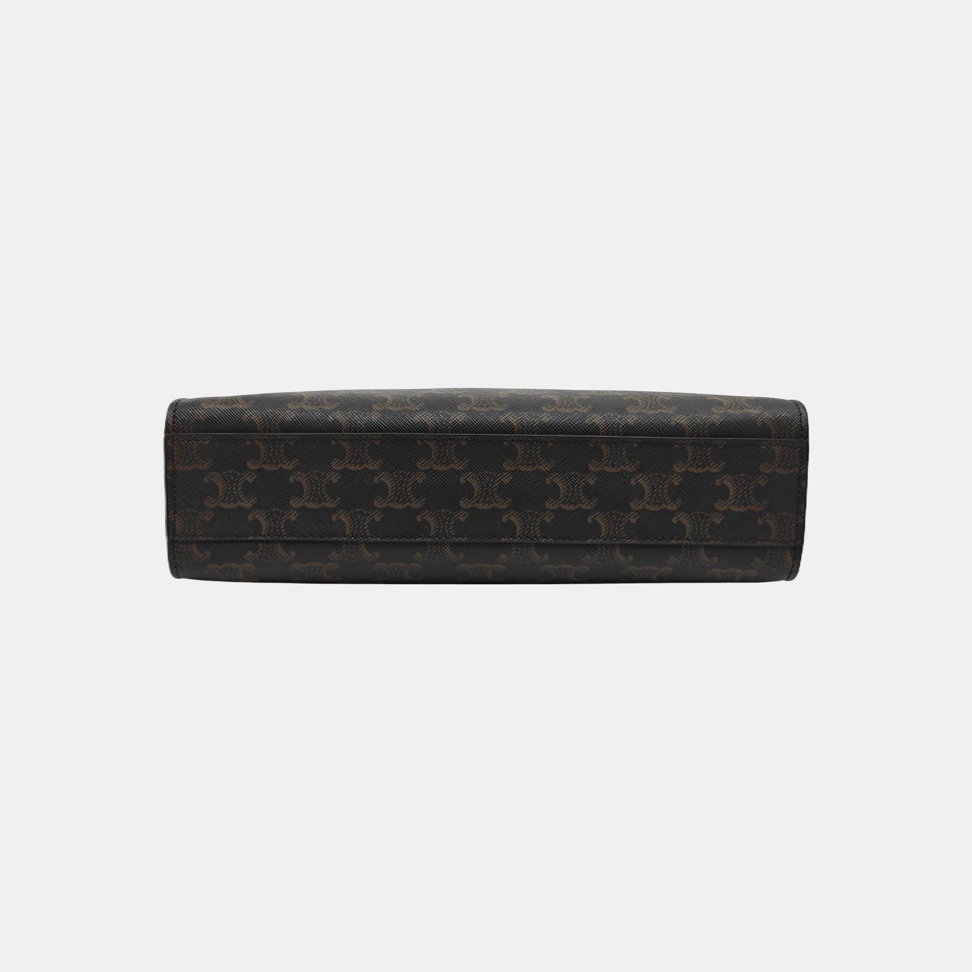 CABAS CELINE Small Coated Canvas Brown