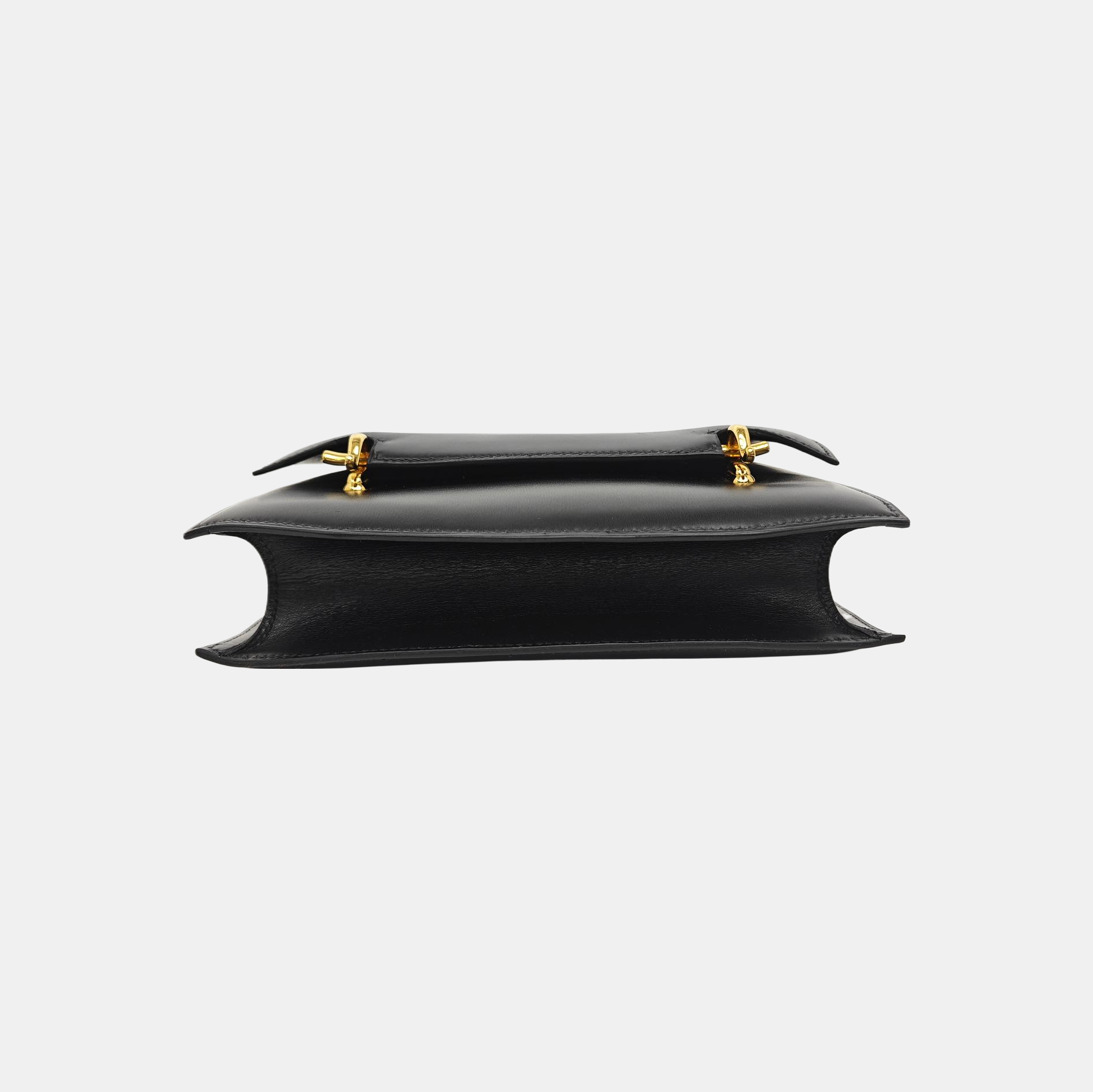 Box Calf Shoulder Bag Black