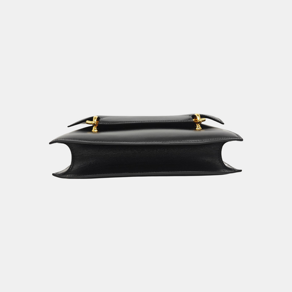 Box Calf Shoulder Bag Black