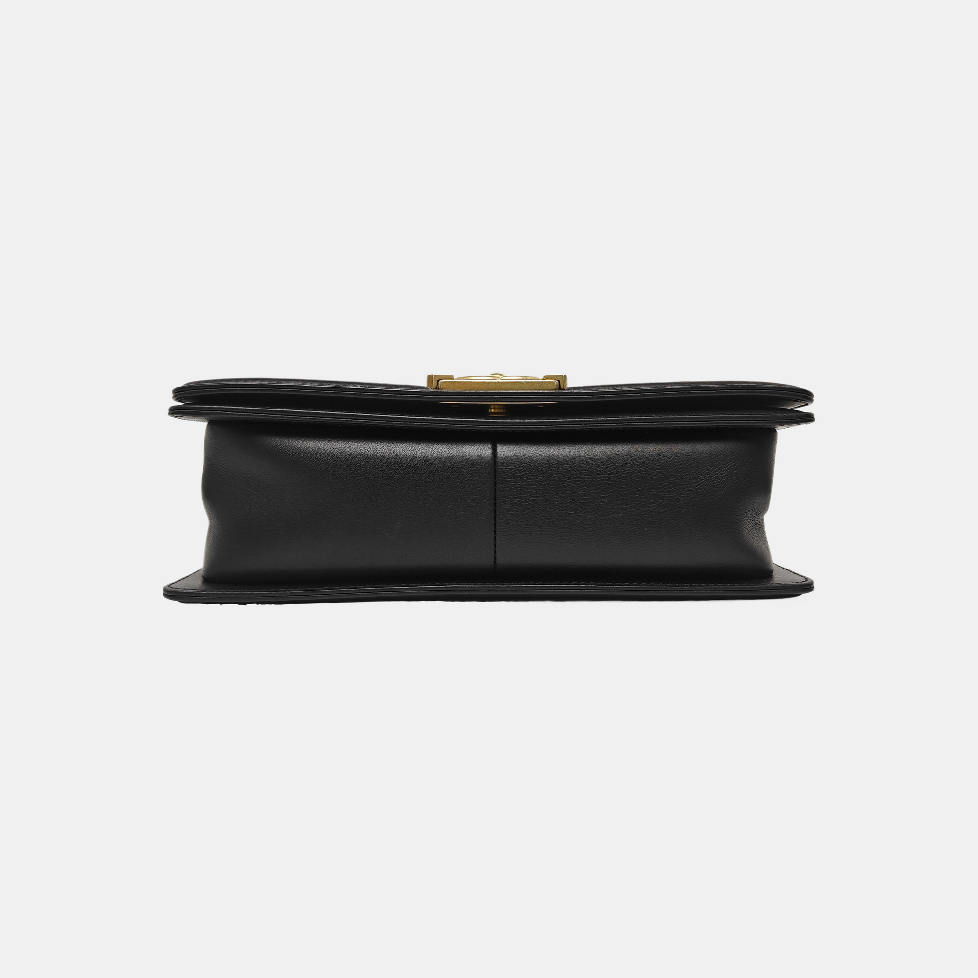 BOY CHANEL Medium Quilted Calfskin Black