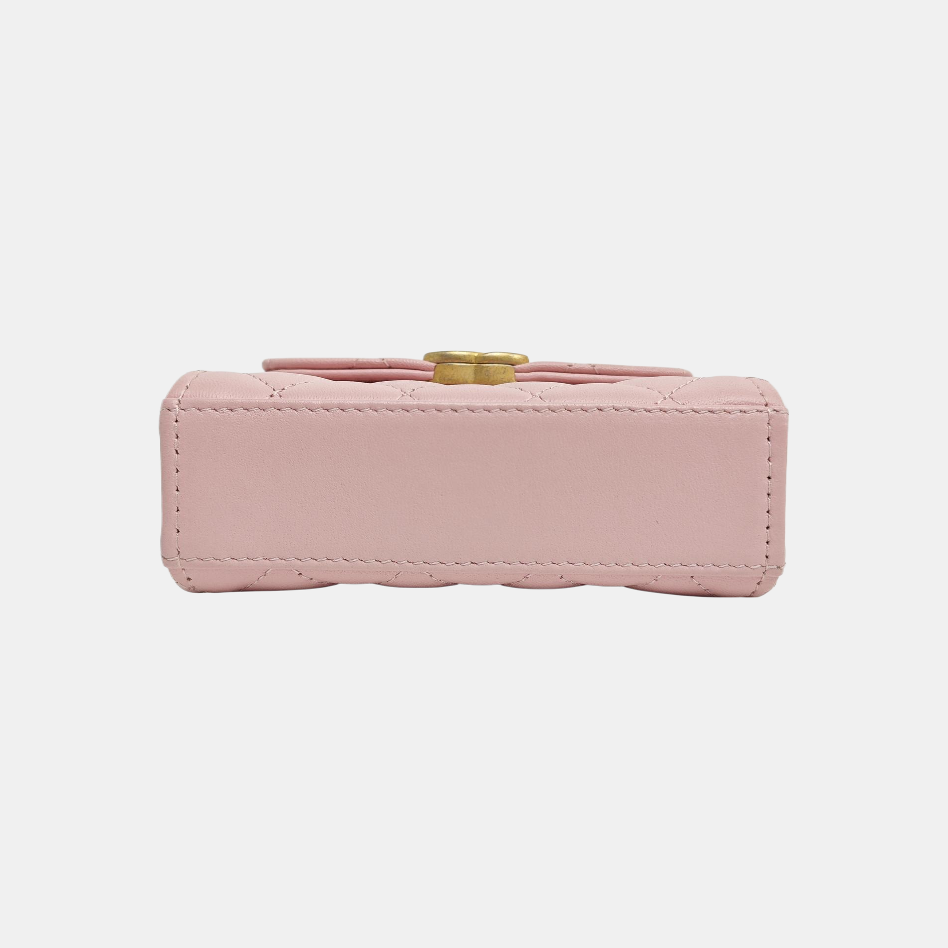 TWO TONE CHAIN HANDLE Quilted Lambskin Pink
