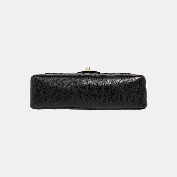 CLASSIC FLAP Small Quilted Grained Calfskin Black