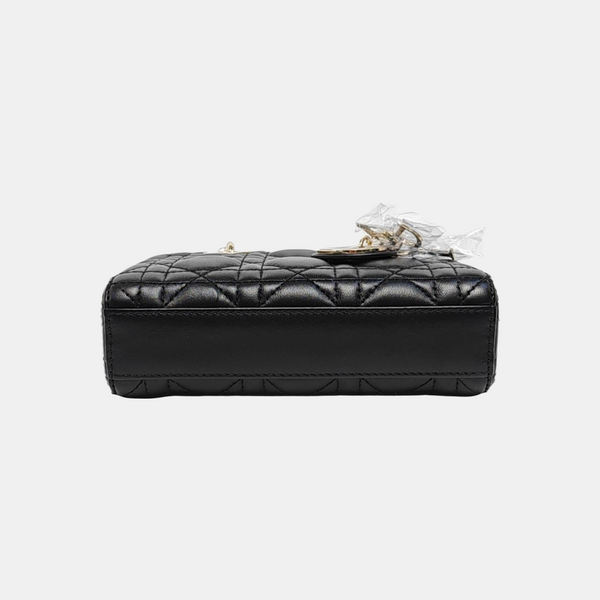 Lady Dior Mini Cannage Calfskin Black