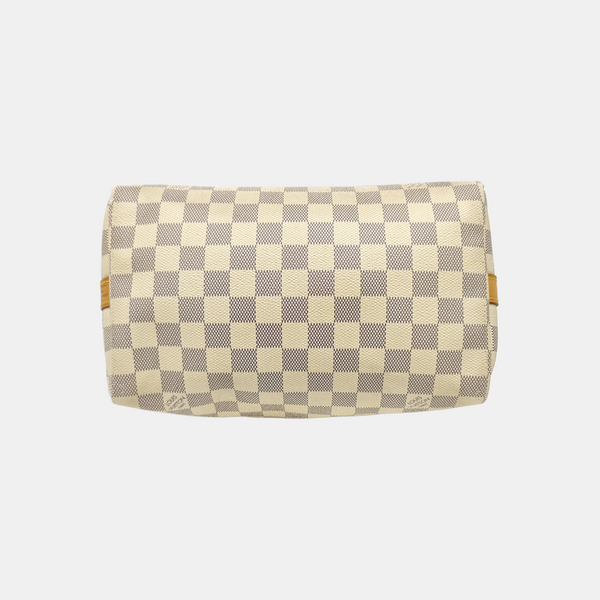 SPEEDY 25 Damier Azur Coated Canvas White