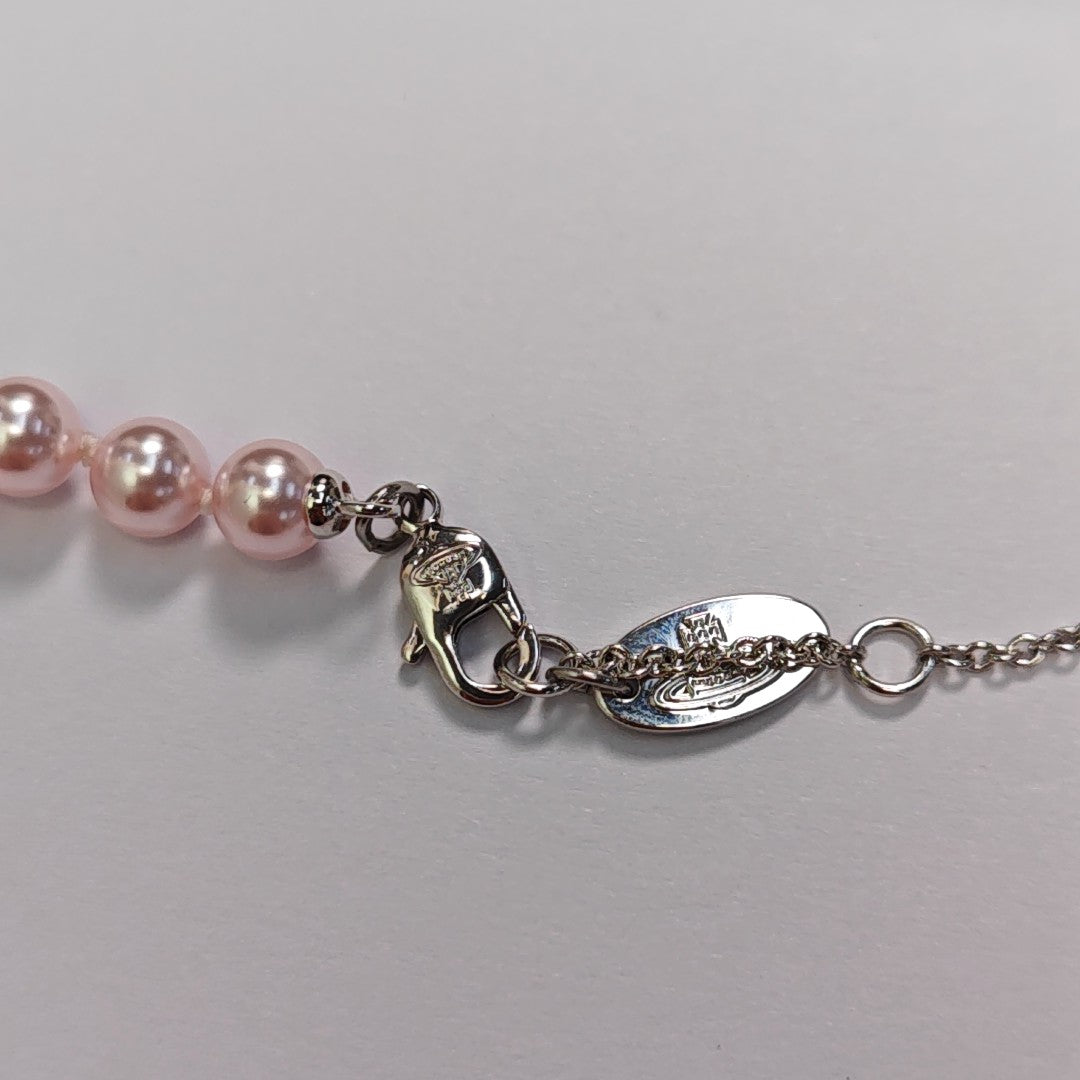 Faux Pearl Pink Necklace