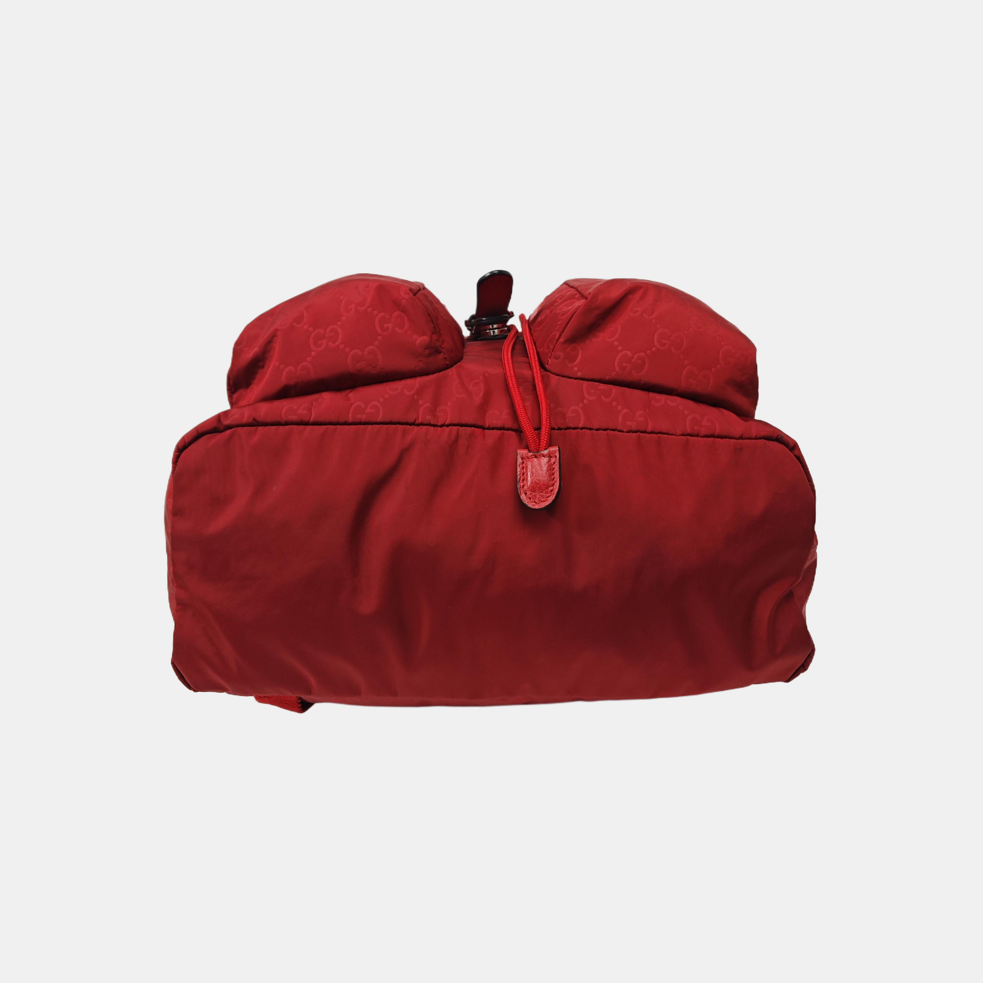 Monogram Nylon Backpack Red