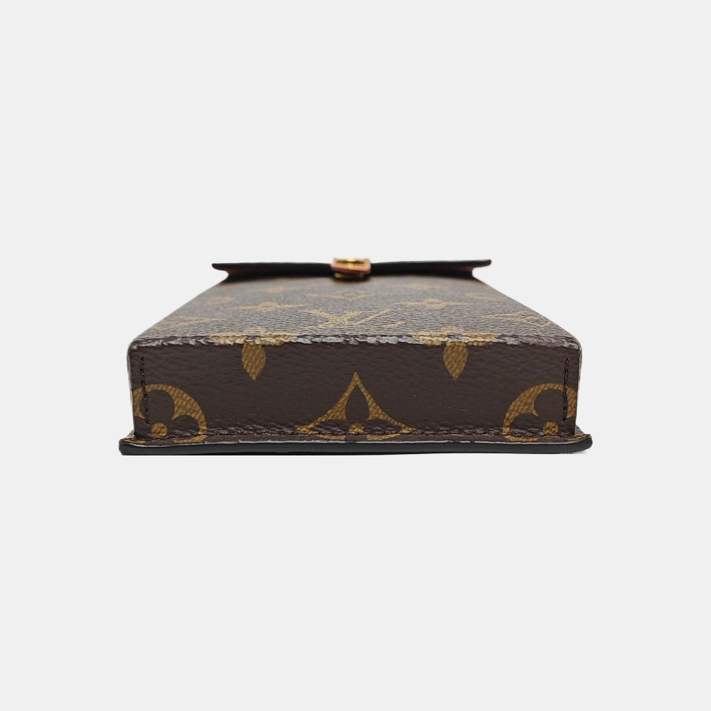 Monogram Coated Canvas Clutch Brown