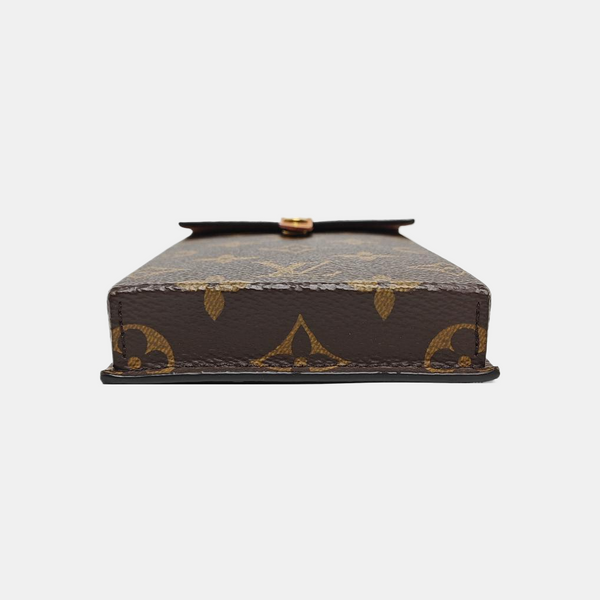 Monogram Coated Canvas Clutch Brown
