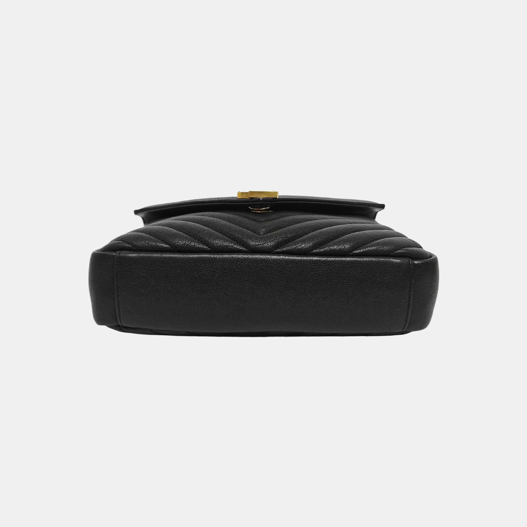 COLLEGE Medium Chevron Lambskin Black