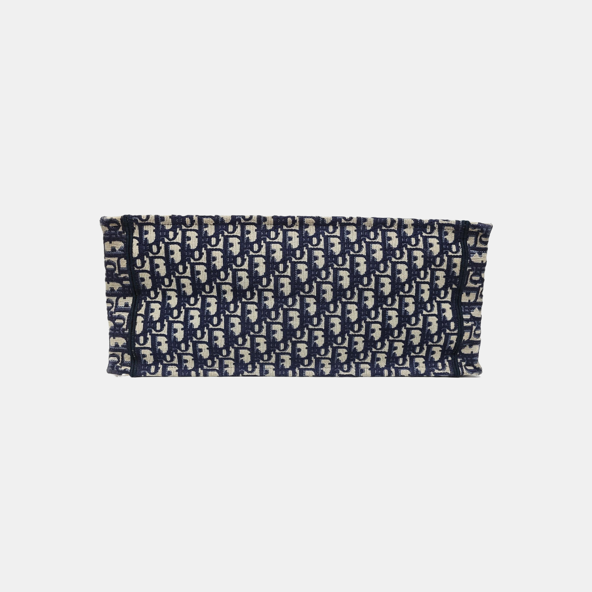 Book Tote Large Oblique Canvas Blue