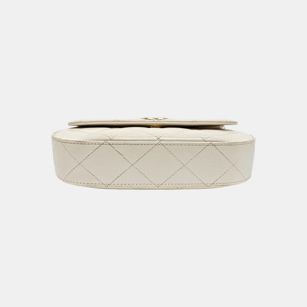 Quilted Calfskin Shoulder Bag White
