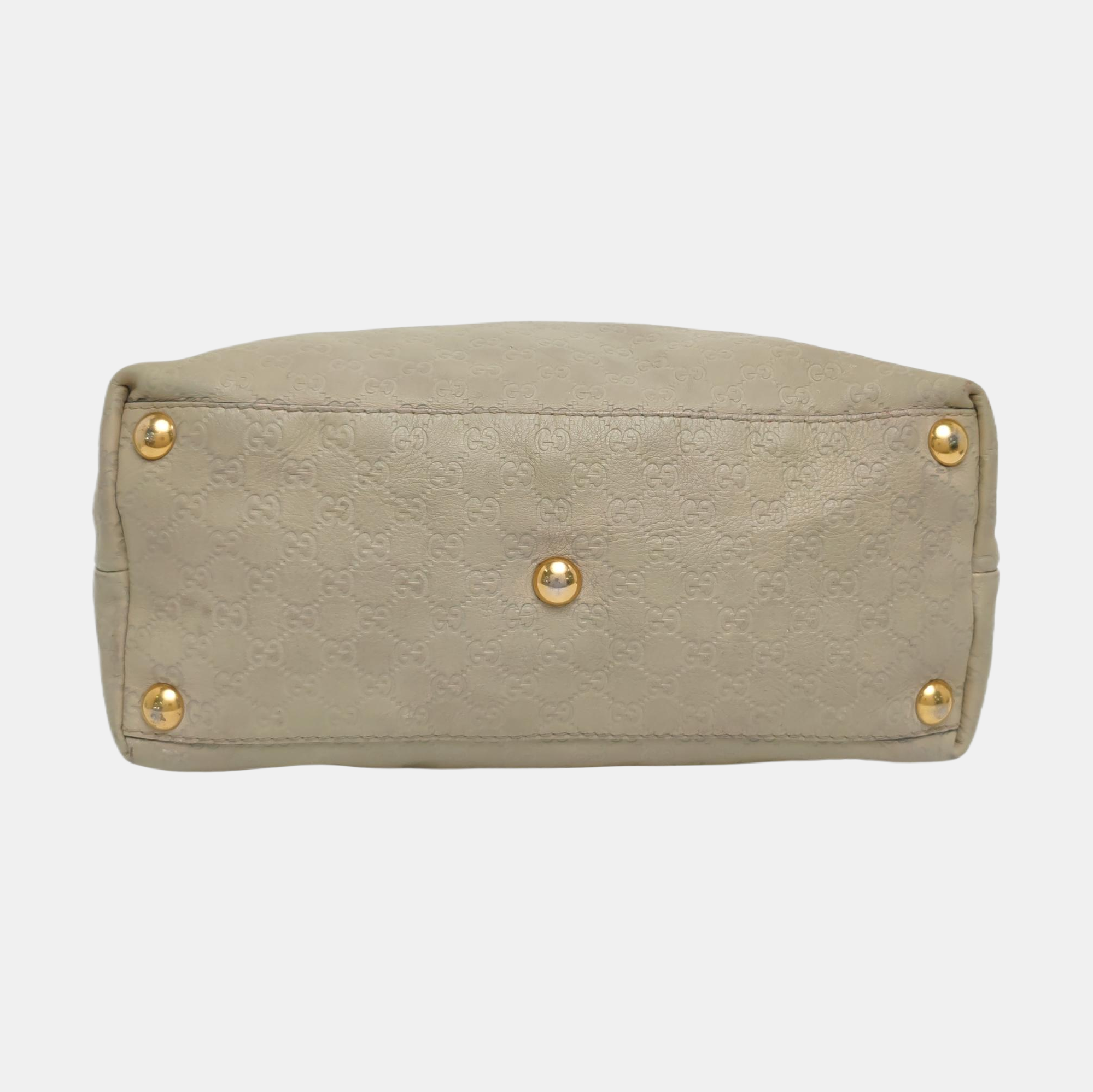 Monogram Calfskin Tote Bag Beige