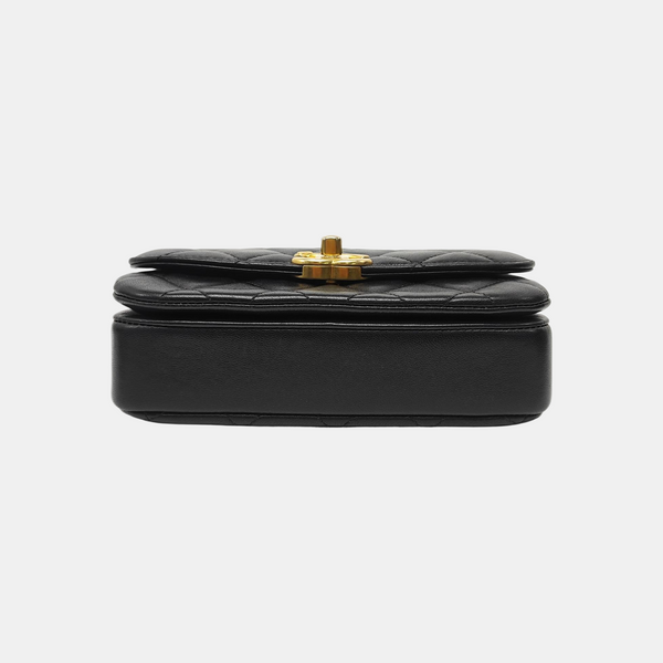 Quilted Lambskin Shoulder Bag Mini Black