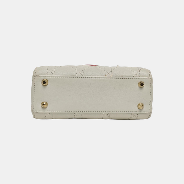 Lady Dior Mini Cannage Lambskin White
