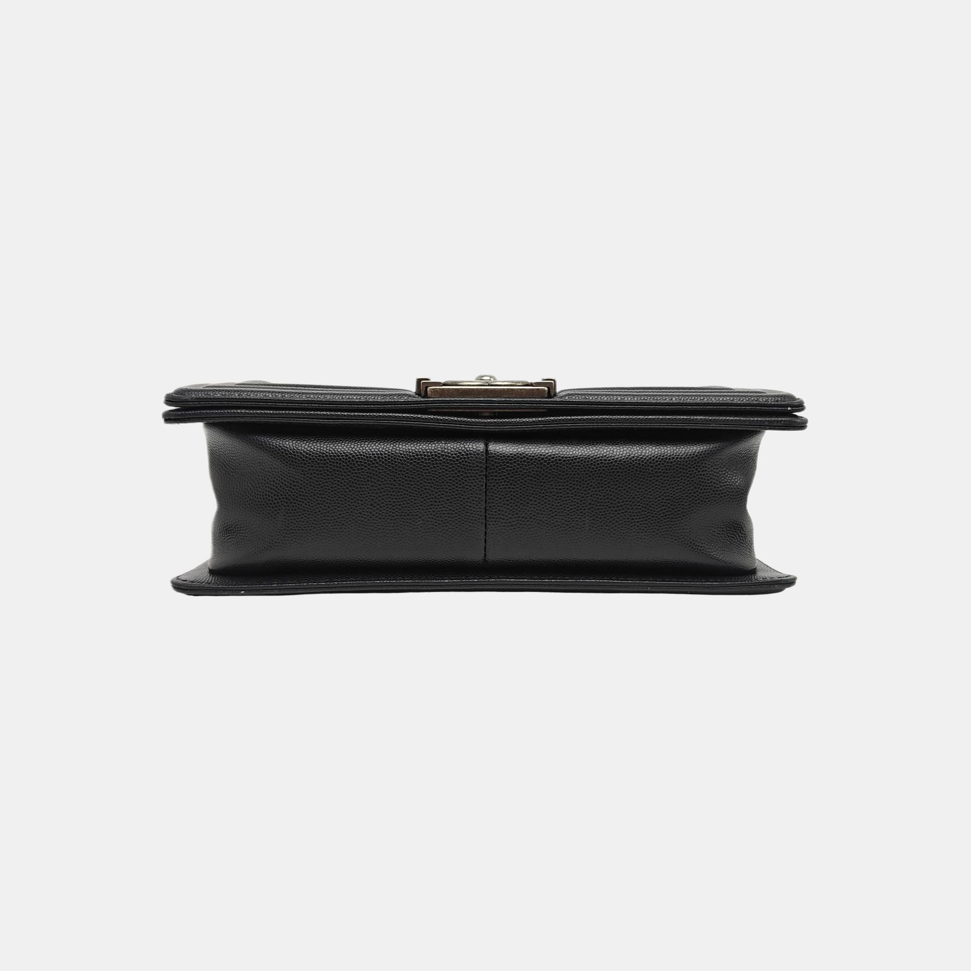 BOY CHANEL Medium Quilted Grained Calfskin Black