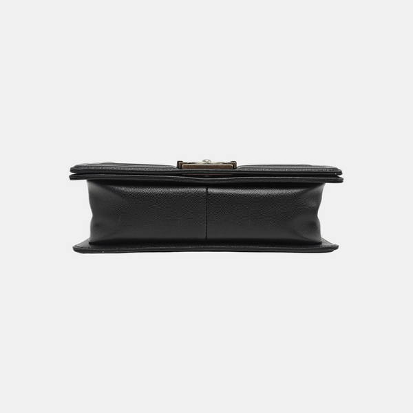 BOY CHANEL Medium Quilted Grained Calfskin Black