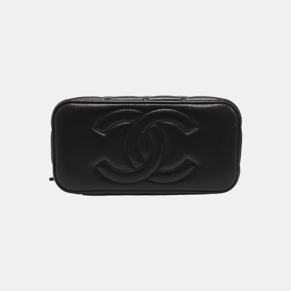 VANITY CASE Small Quilted Lambskin Brown