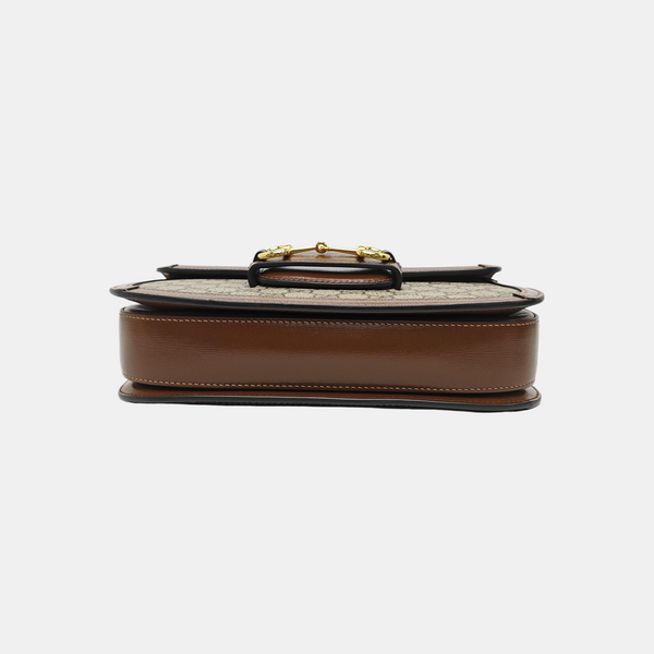 Horsebit 1955 Medium Monogram Coated Canvas Beige