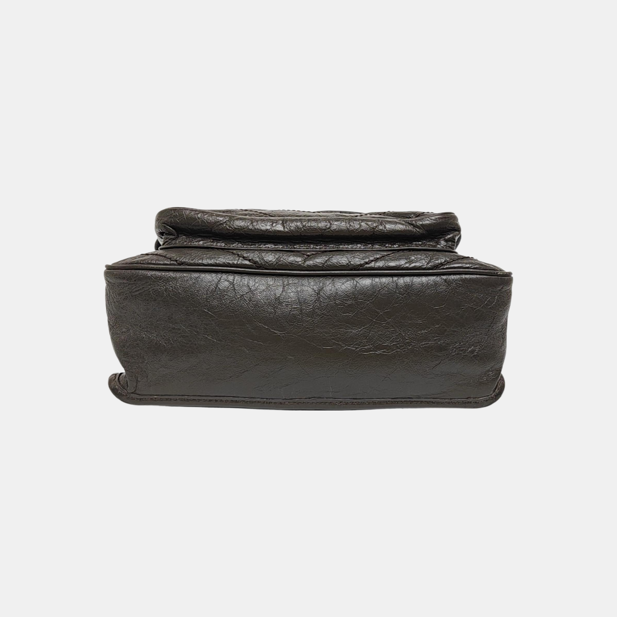 NIKI Medium Chevron Calfskin Green