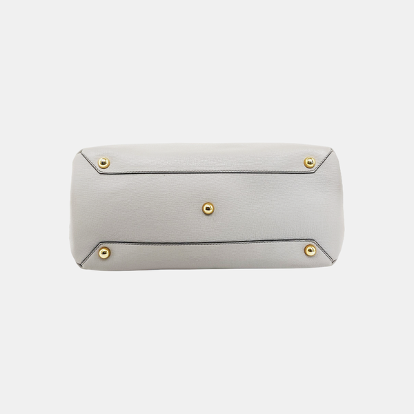 The Banner Medium Calfskin Gray