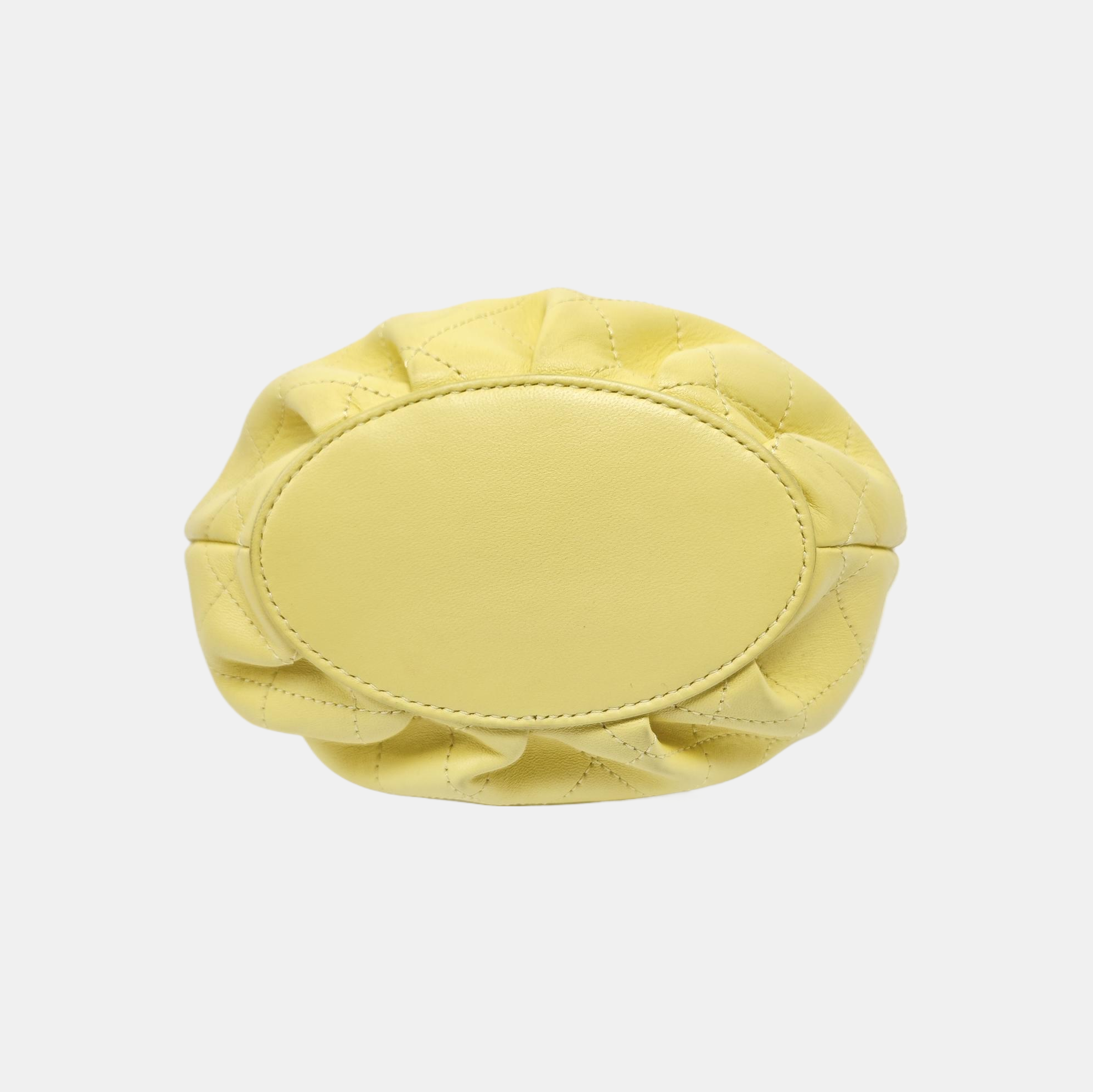 Quilted Calfskin Bucket Bag Yellow