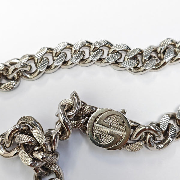 Interlocking G Metal Silver Necklace