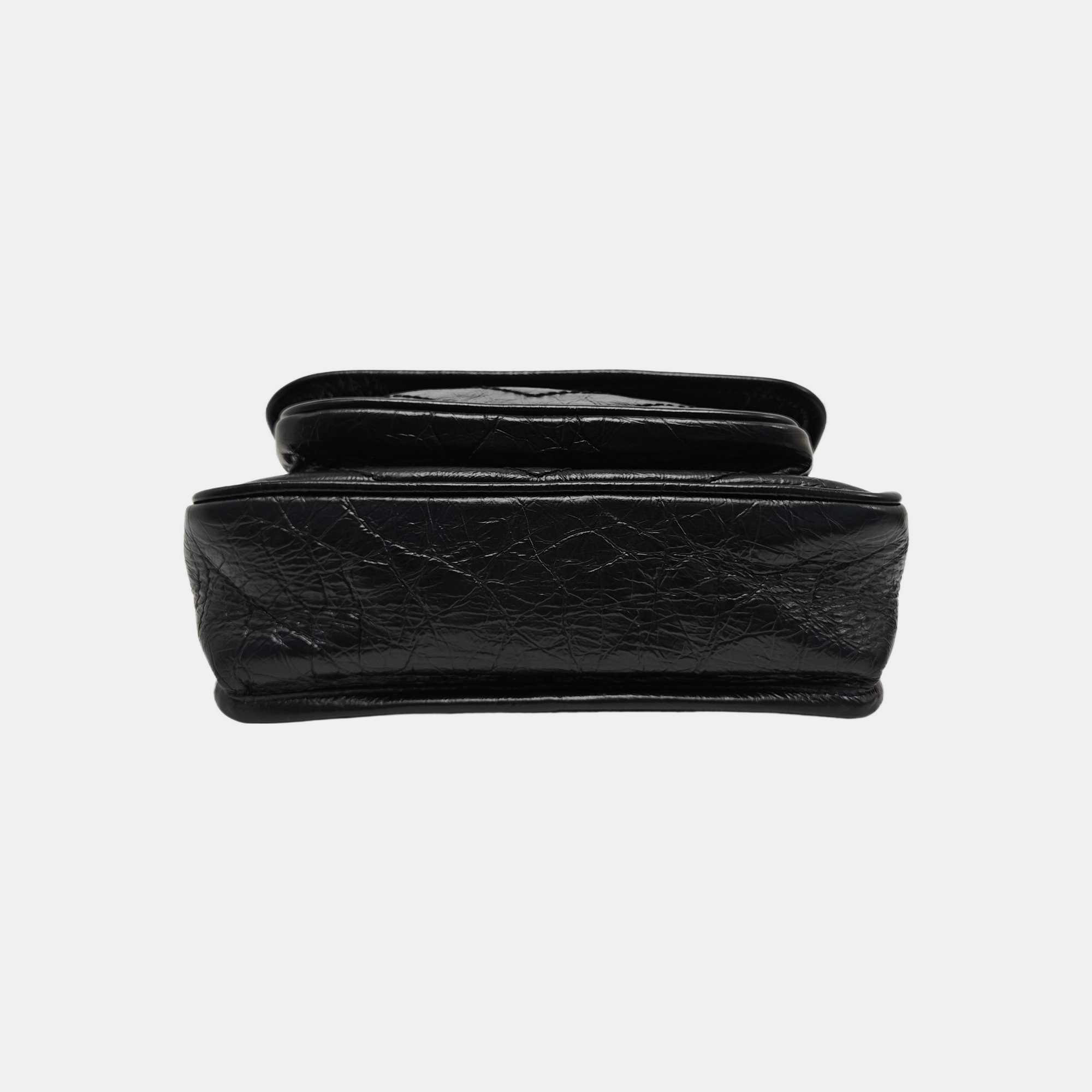NIKI Small Chevron Calfskin Black