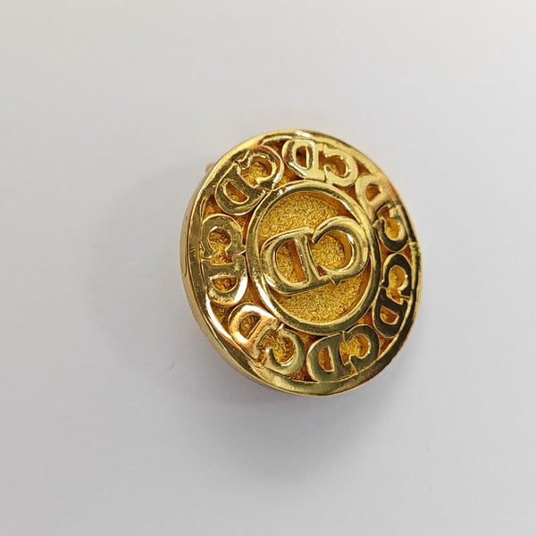 Petit CD Metal Gold Clip On Earrings