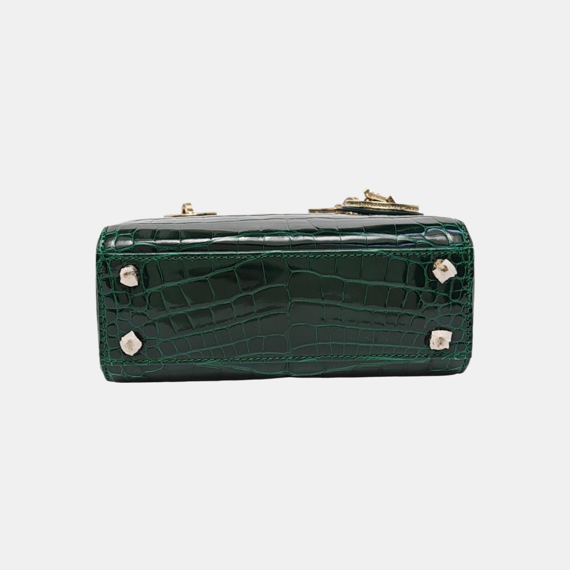 Lady Dior Mini Crocodile Green