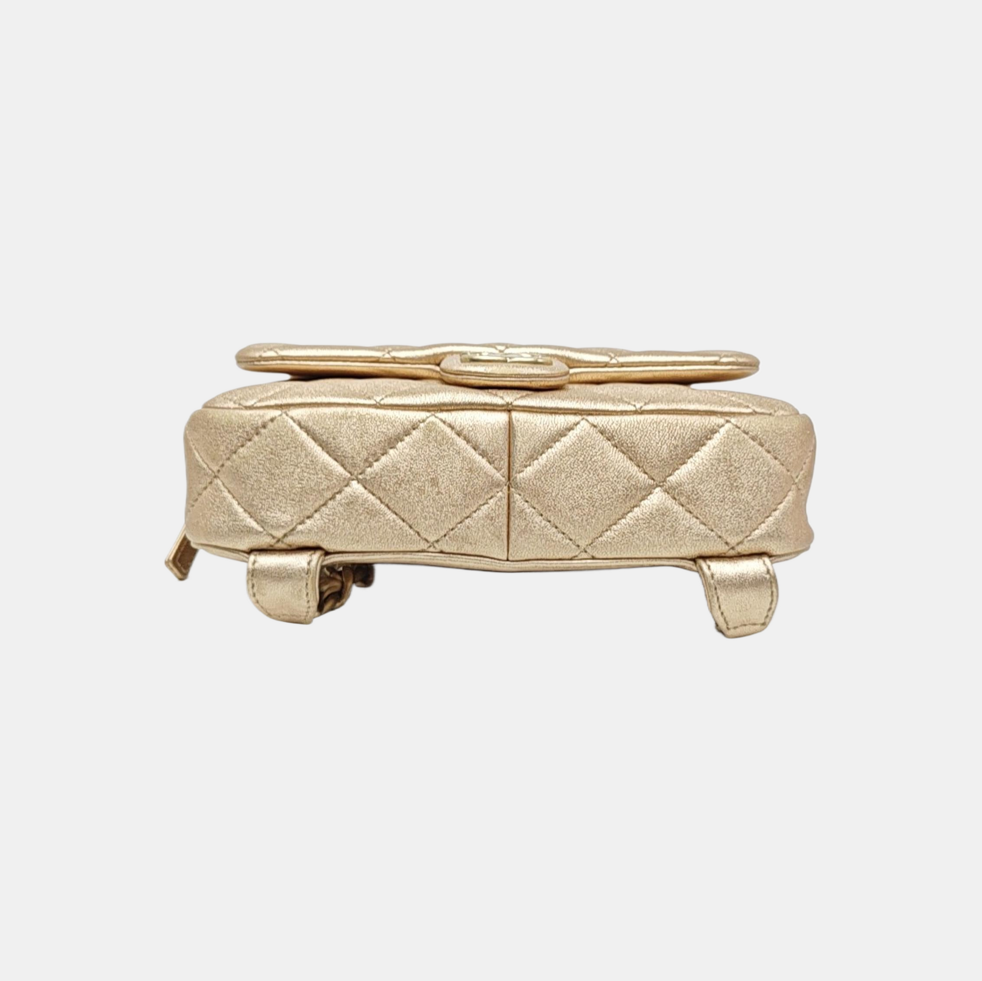 Quilted Lambskin Backpack Beige