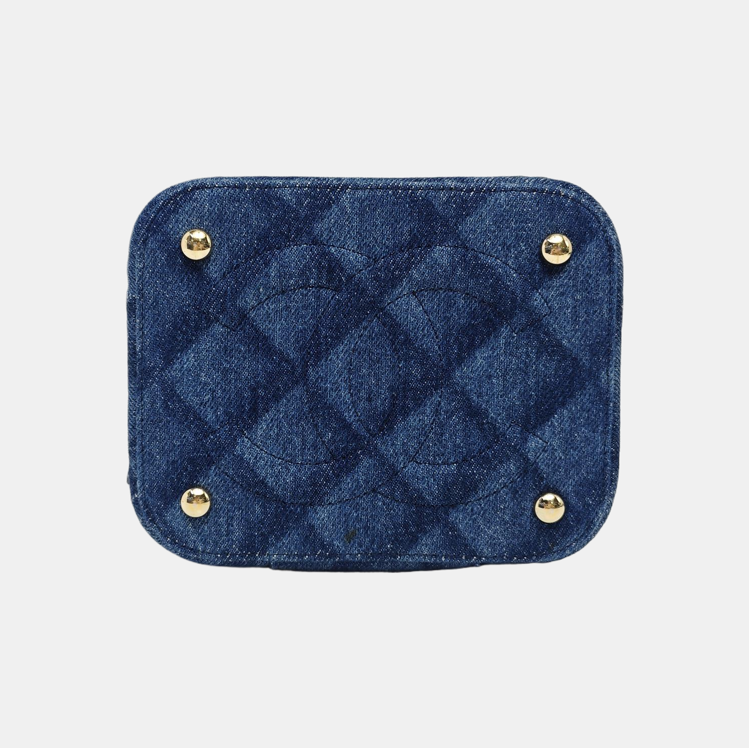 VINTAGE COSMETIC BAGS Quilted Denim Blue