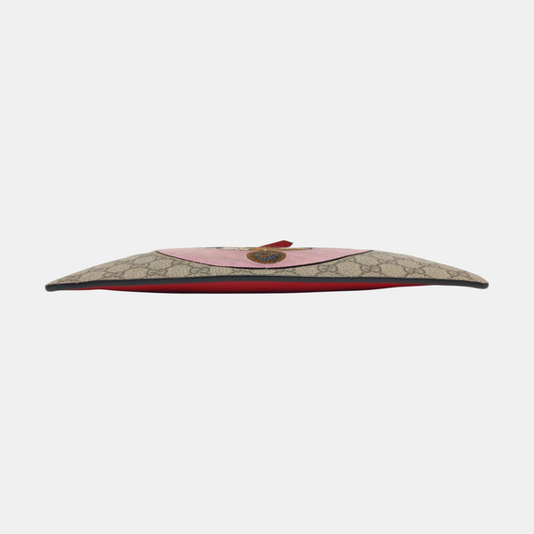 Coated Canvas Clutch Brown