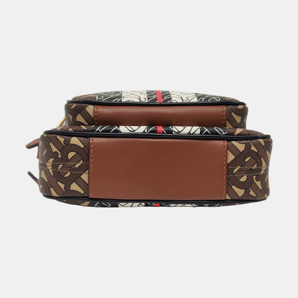 Coated Canvas Crossbody Bag Brown