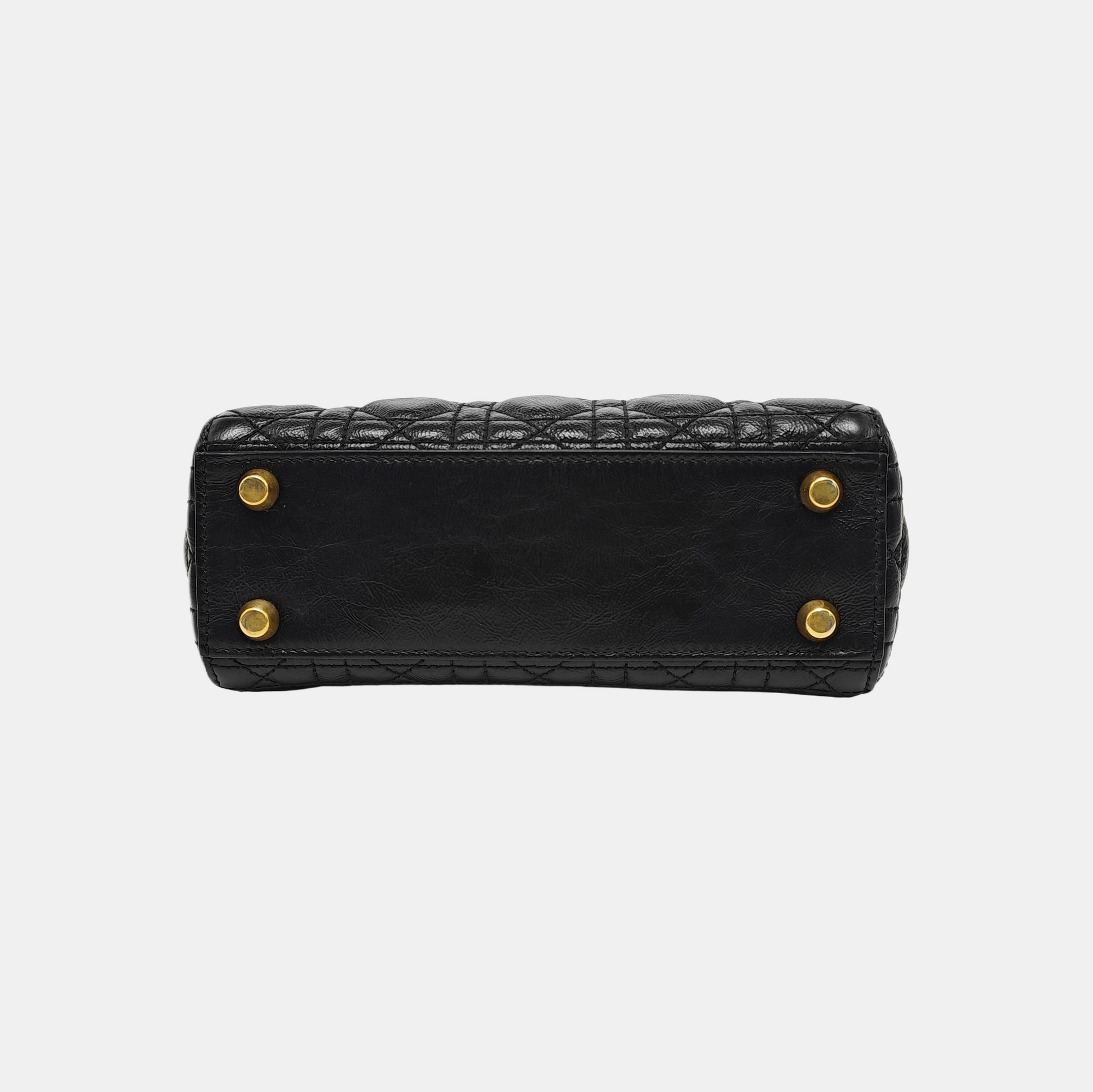 Lady Dior Small Cannage Lambskin Black