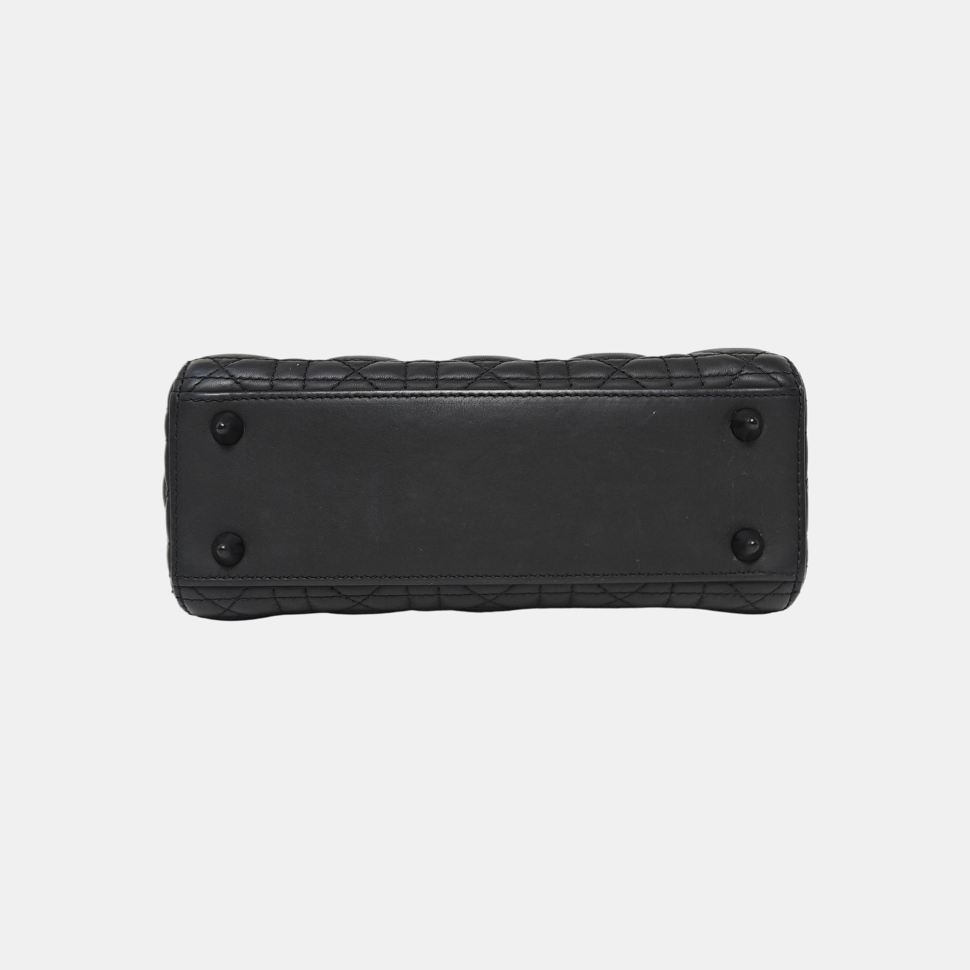 Lady Dior Small Cannage Calfskin Black