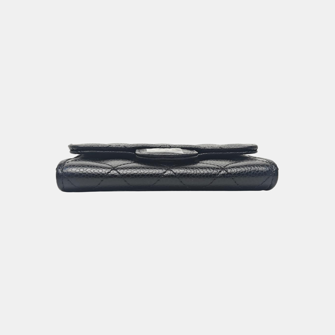 Quilted Grained Calfskin Wallet Black