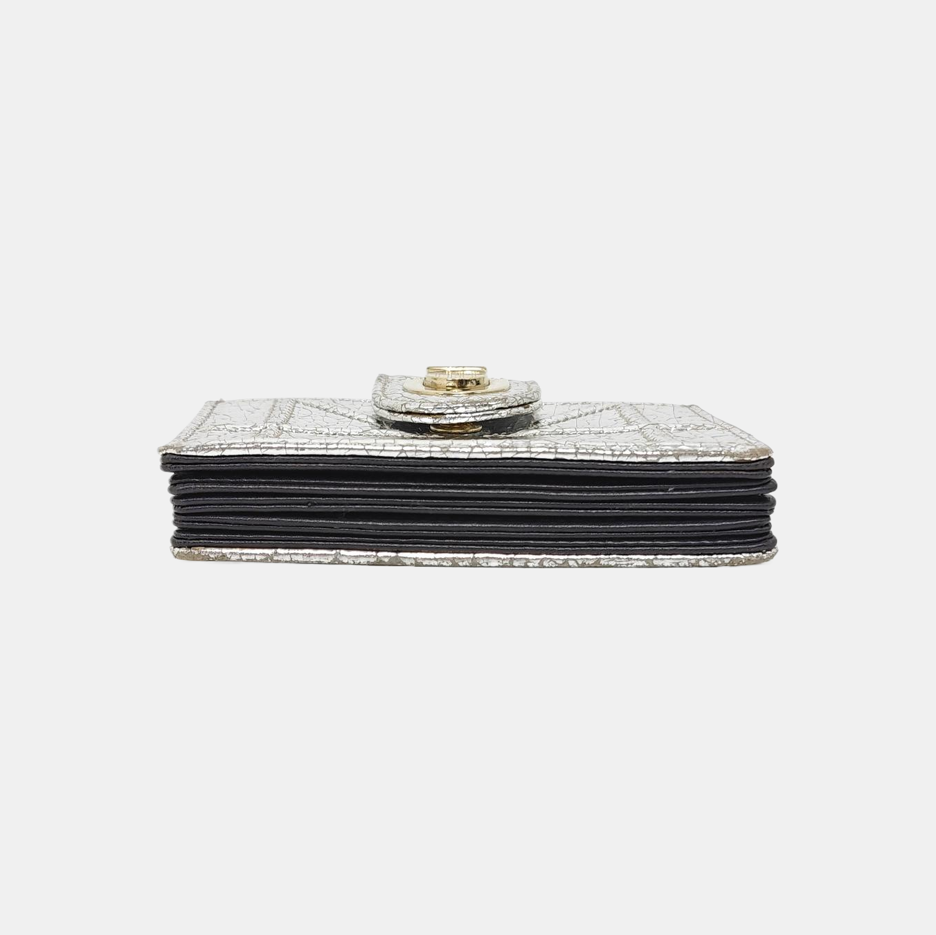 Diorama Cannage Calfskin Silver Wallet