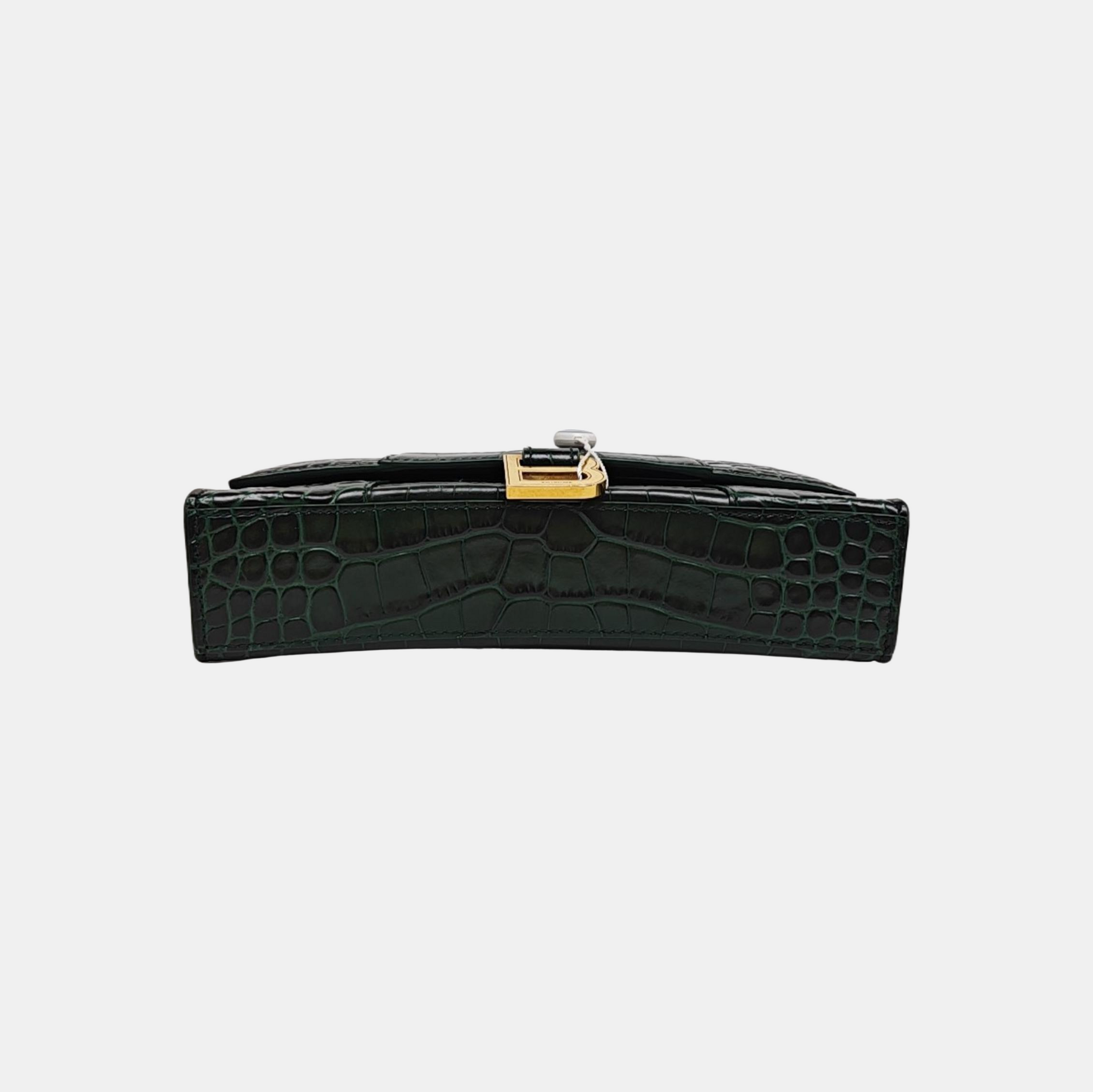 Hourglass Wallet On Chain Small Calfskin Green