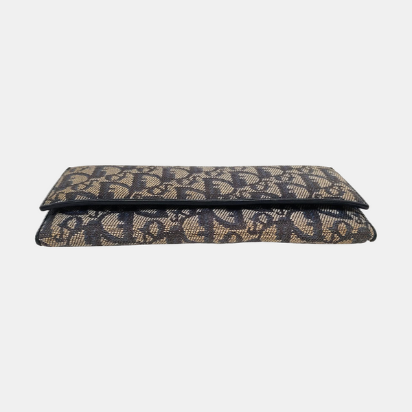 Oblique Coated Canvas Wallet Blue