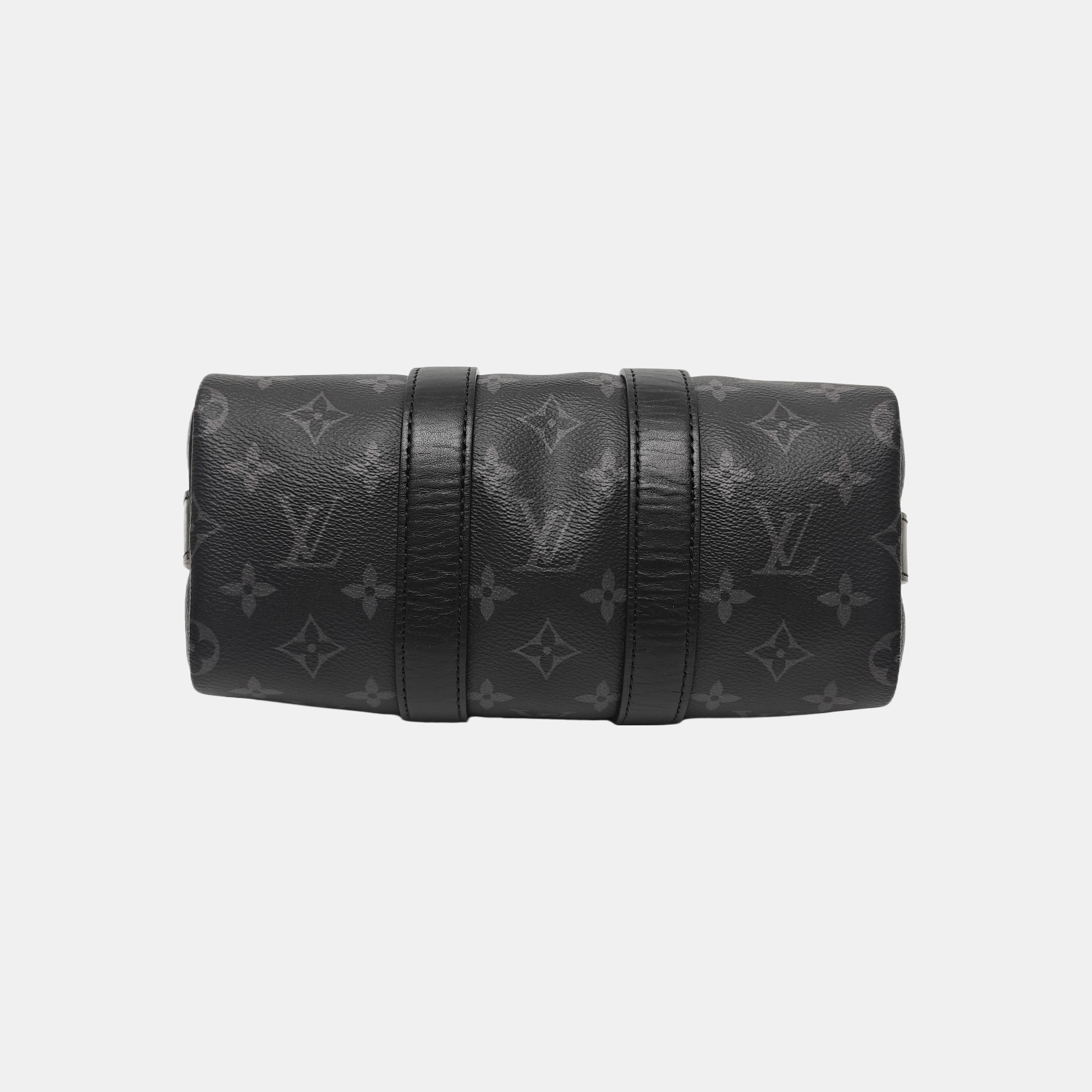 KEEPALL 25 Monogram Coated Canvas Black