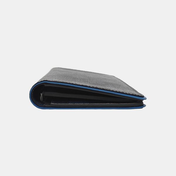 BRAZZA Damier Coated Canvas Blue Wallet
