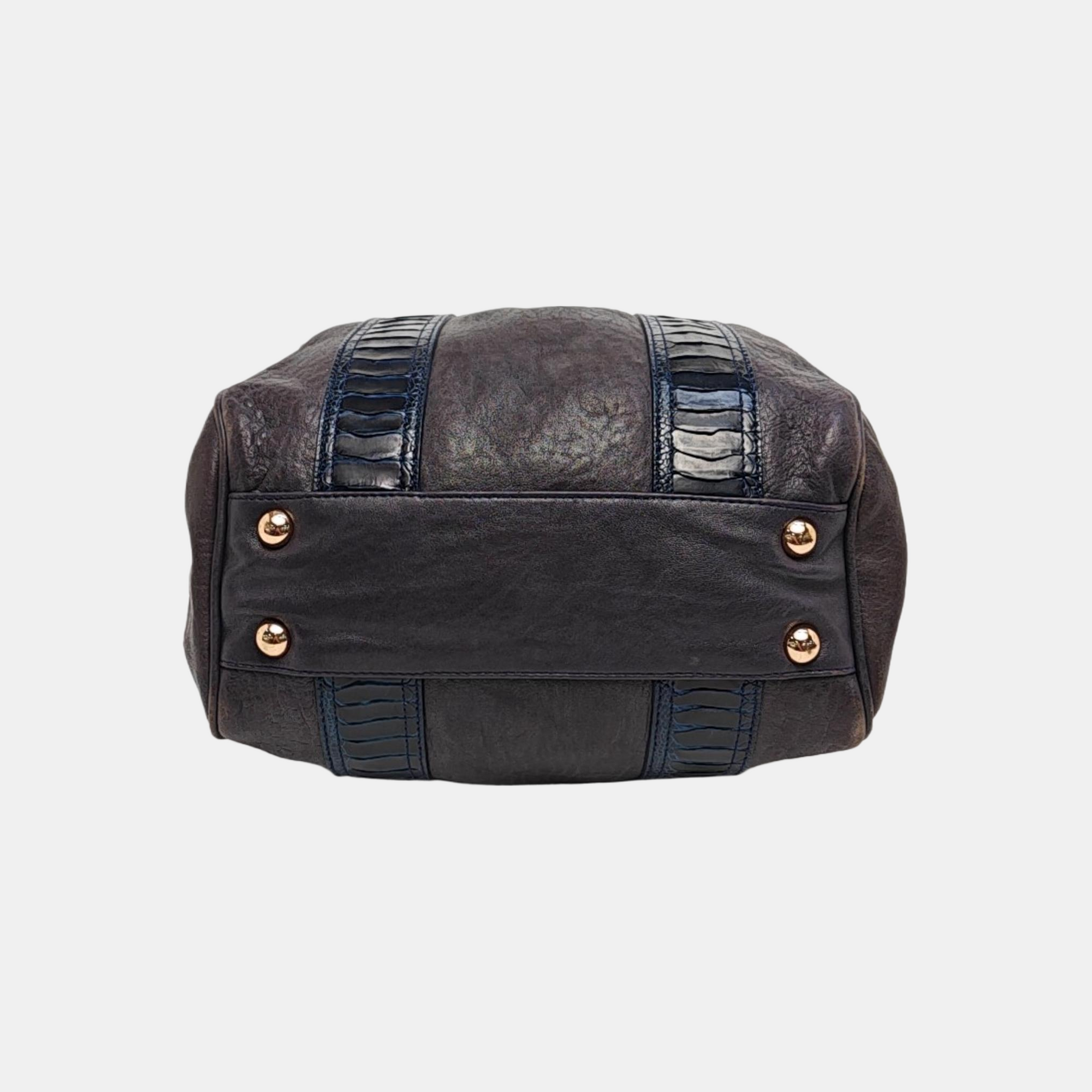 Calfskin Top Handle Bag Brown