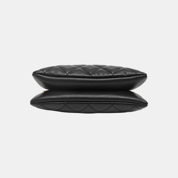 Quilted Lambskin Shoulder Bag Black