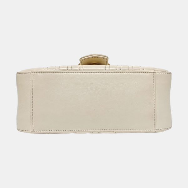 GG Marmont Mini Quilted Calfskin White