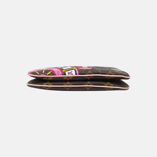DOUBLE ZIP Monogram Coated Canvas Brown